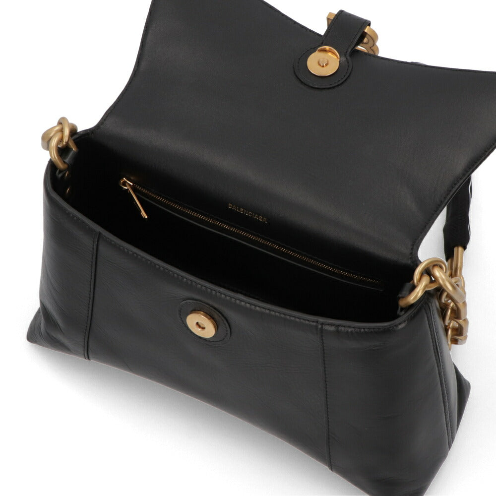 BALENCIAGA バレンシアガ レディース バッグ ショルダーバッグ ブラック レザー ダウンタウン クロスボディバッグ 689058 1I7BM