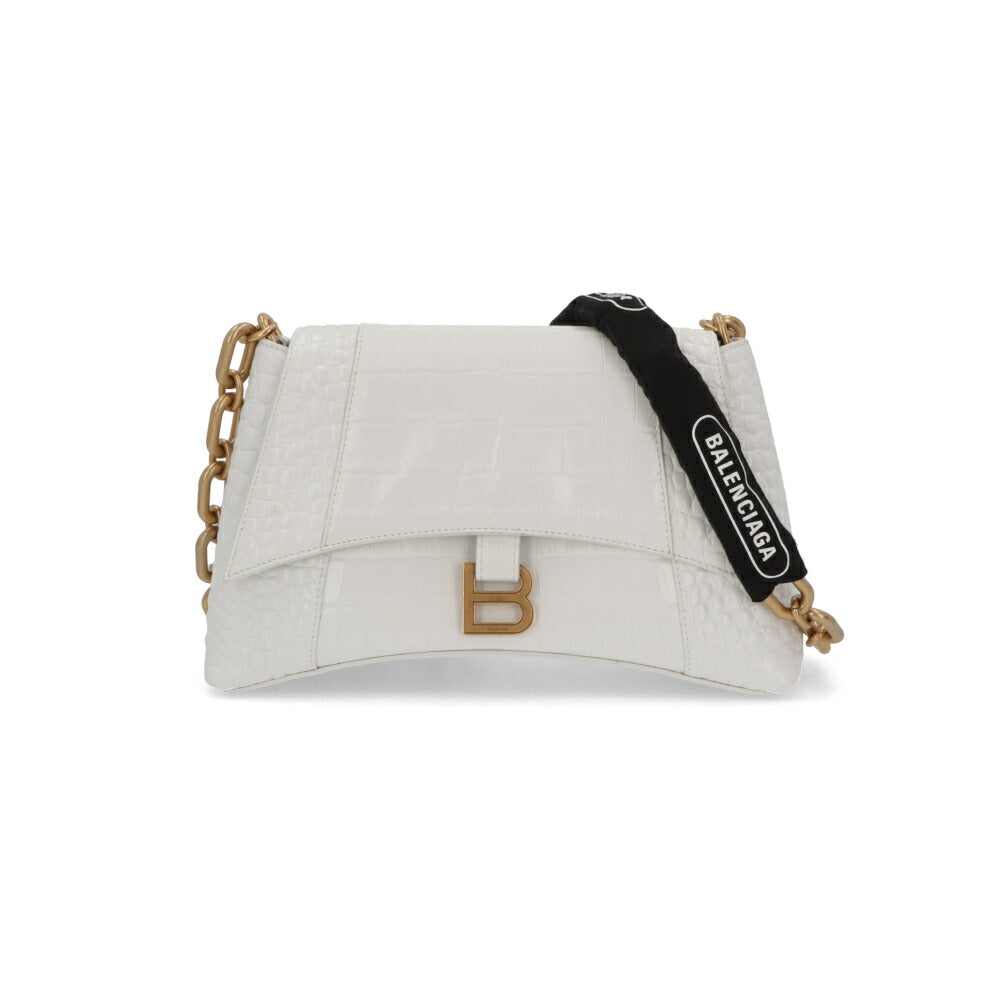 BALENCIAGA バレンシアガ レディース バッグ ショルダーバッグ ホワイト レザー ダウンタウン クロコ クロスボディバッグ 689058 2106F