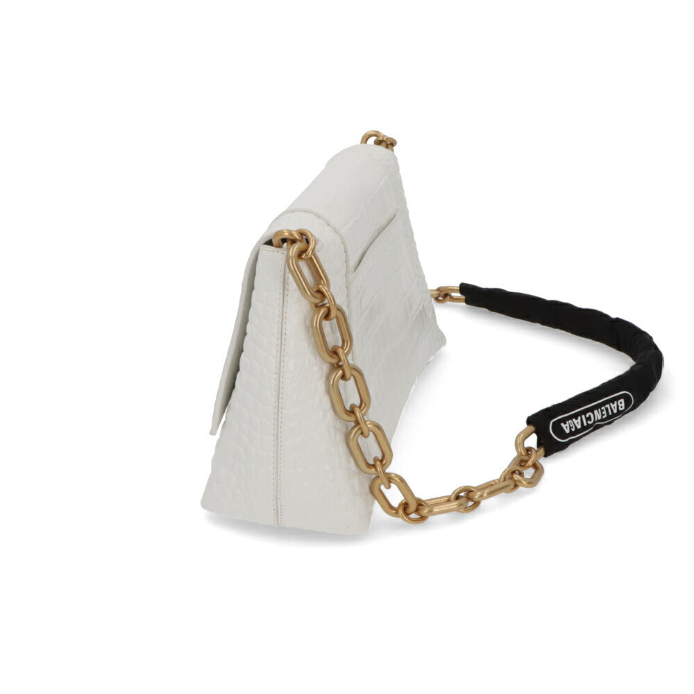 BALENCIAGA バレンシアガ レディース バッグ ショルダーバッグ ホワイト レザー ダウンタウン クロコ クロスボディバッグ 689058 2106F