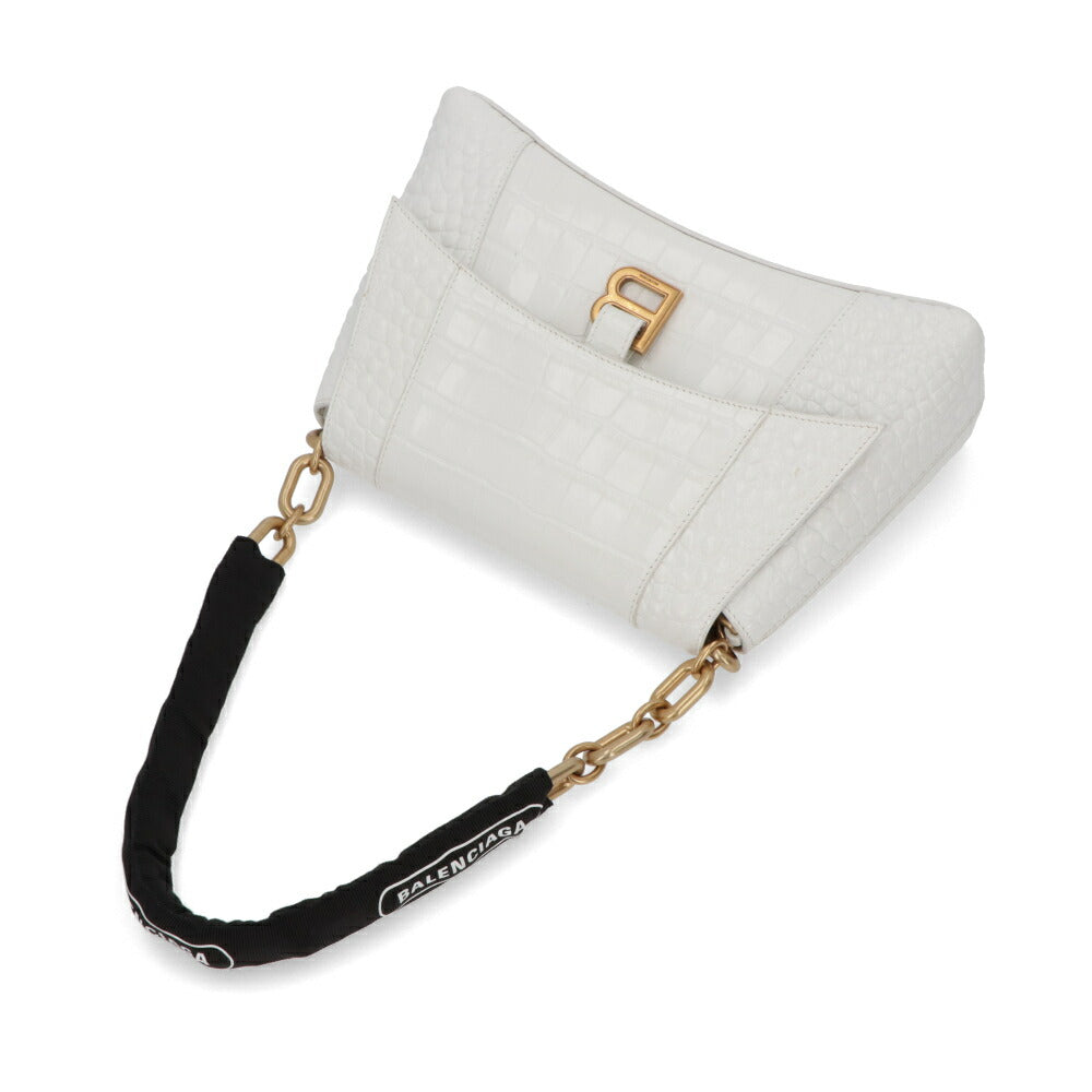 BALENCIAGA バレンシアガ レディース バッグ ショルダーバッグ ホワイト レザー ダウンタウン クロコ クロスボディバッグ 689058 2106F