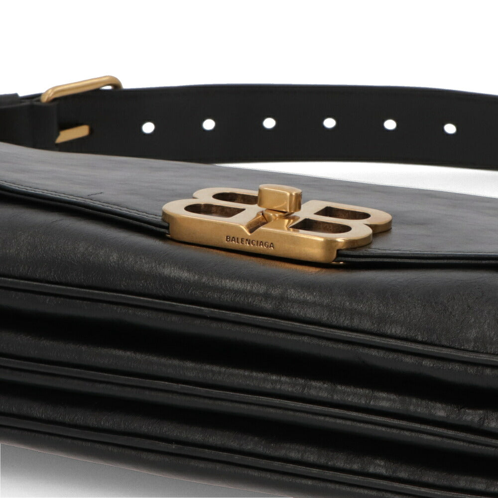 BALENCIAGA バレンシアガ レディース バッグ ショルダーバッグ ブラック カーフレザー チェーン フラップバッグ 748596 2AAIZ