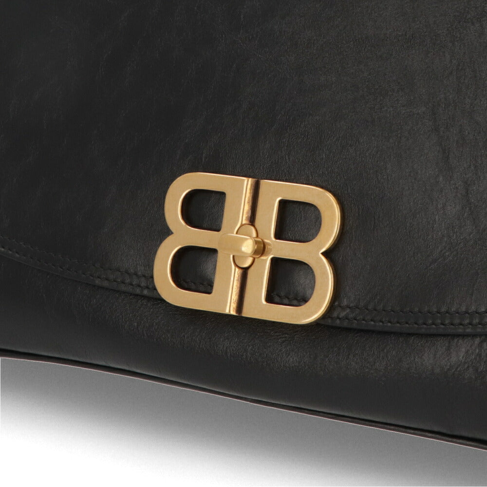 BALENCIAGA バレンシアガ レディース バッグ ショルダーバッグ ブラック カーフレザー チェーン フラップバッグ 748596 2AAIZ
