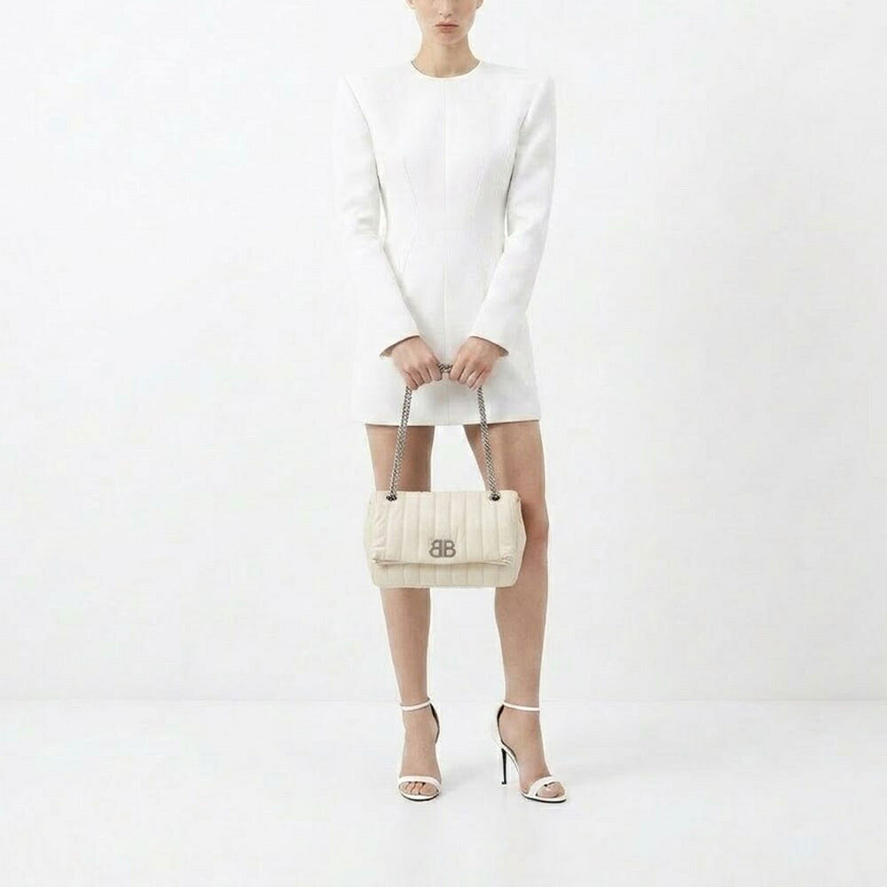 BALENCIAGA バレンシアガ レディース バッグ ショルダーバッグ ブラック ホワイト カーフレザー チェーンショルダー 765966 2AASE