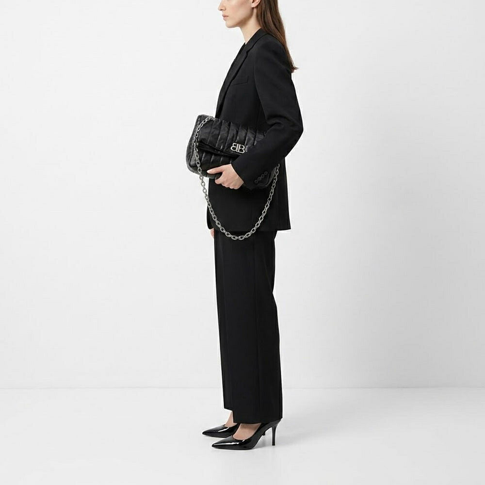 BALENCIAGA バレンシアガ レディース バッグ ショルダーバッグ ブラック ホワイト カーフレザー チェーンショルダー 765966 2AASE