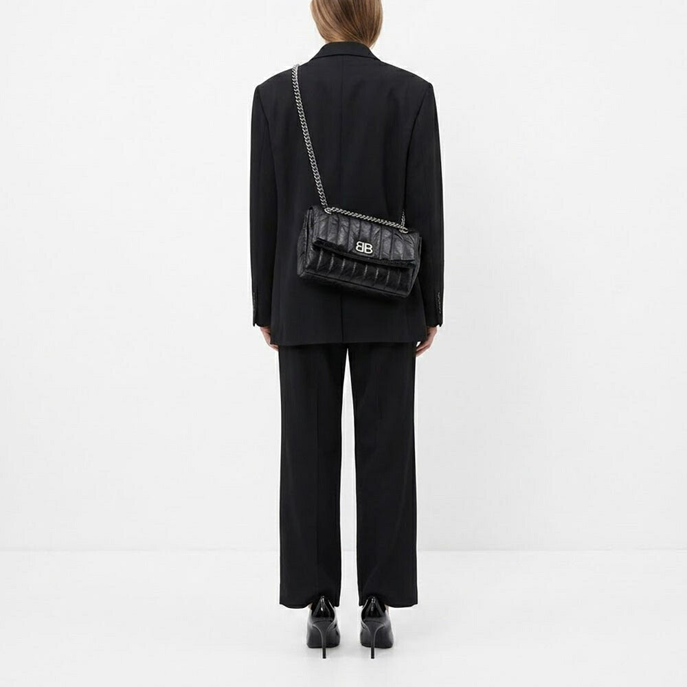 BALENCIAGA バレンシアガ レディース バッグ ショルダーバッグ ブラック ホワイト カーフレザー チェーンショルダー 765966 2AASE