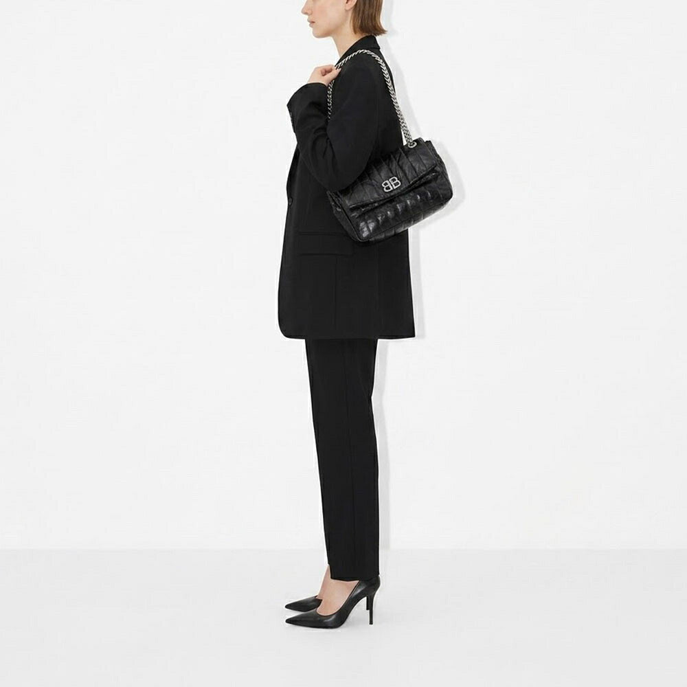 BALENCIAGA バレンシアガ レディース バッグ ショルダーバッグ ブラック ホワイト カーフレザー チェーンショルダー 765966 2AASE