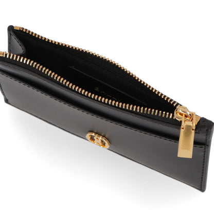 バリー BALLY 財布 小銭入れ・コインケース レディース EMBLEM ZIPPED CH ブラック レザー フラグメントケース カードケース ロゴ シンプル ゴールド金具 ミニ財布 6304800