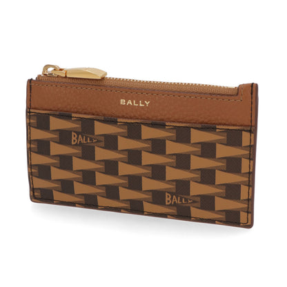 バリー BALLY 財布 小銭入れ・コインケース レディース PENNANT ZIP CH ブラウン レザー カードケース フラグメントケース ロゴ 柄 総柄 ミニ財布 6304811