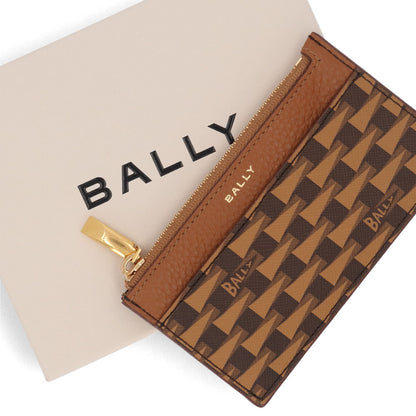 バリー BALLY 財布 小銭入れ・コインケース レディース PENNANT ZIP CH ブラウン レザー カードケース フラグメントケース ロゴ 柄 総柄 ミニ財布 6304811