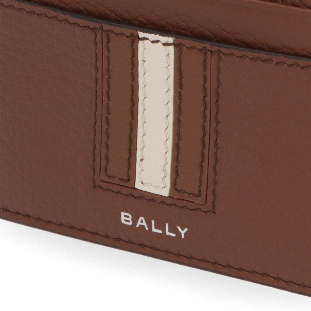 BALLY カードケース Ribbon ブラウン×ホワイト レザー