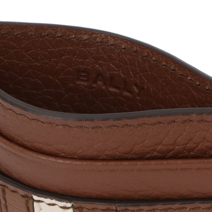 BALLY カードケース Ribbon ブラウン×ホワイト レザー