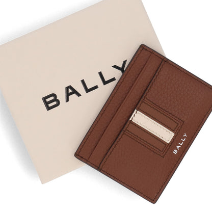 BALLY カードケース Ribbon ブラウン×ホワイト レザー
