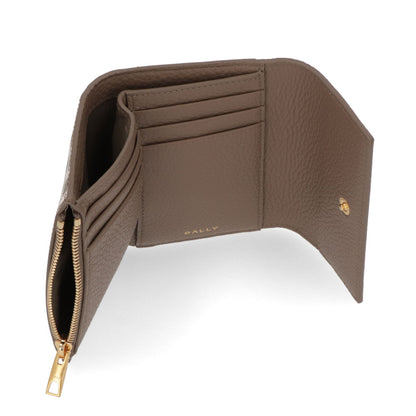 バリー BALLY 財布 三つ折り財布 レディース グレージュ レザー ロゴ ゴールド金具 ペナントモチーフ 小銭入れ付き PENNANT COMPACTW/I8N0O
