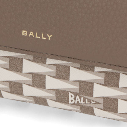 バリー BALLY 財布 三つ折り財布 レディース グレージュ レザー ロゴ ゴールド金具 ペナントモチーフ 小銭入れ付き PENNANT COMPACTW/I8N0O