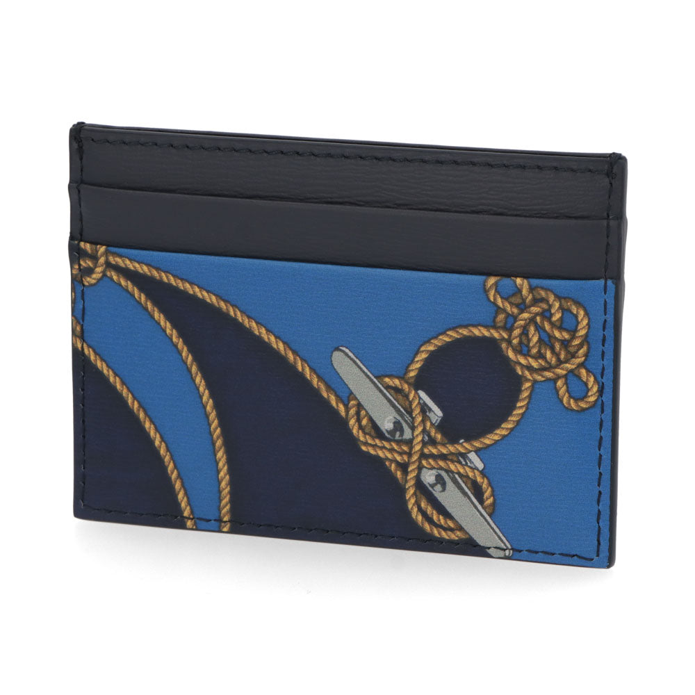 バリー BALLY 雑貨 カードケース・名刺入れ メンズ ネイビー レザー ロゴ プリント 航海 エレガント CRS_C CARD CASE/I506P