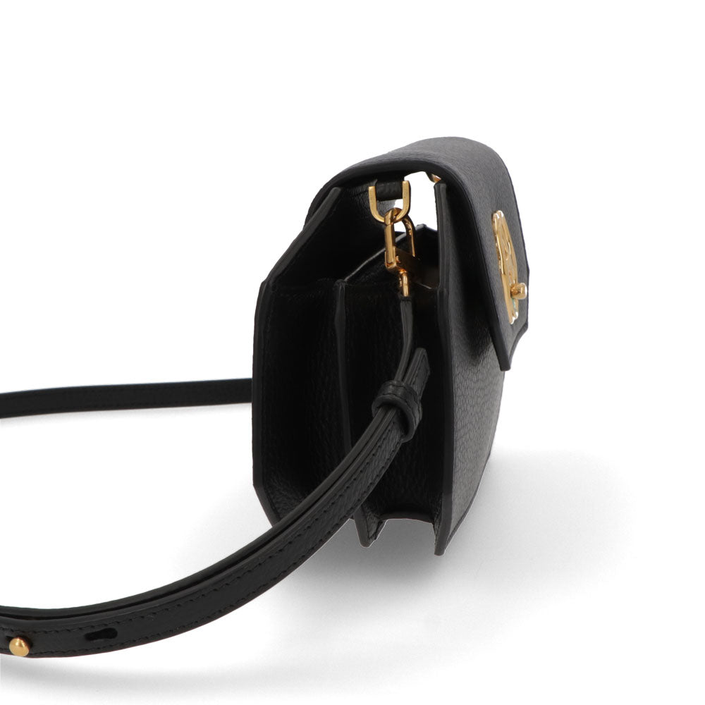 BALLY ショルダーバッグ ブラック レザー ロゴ ゴールド金具 – LE CHIEN