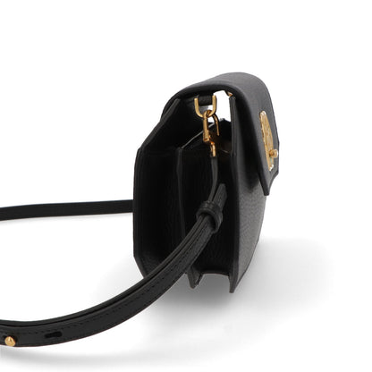 BALLY ショルダーバッグ ブラック レザー ロゴ ゴールド金具