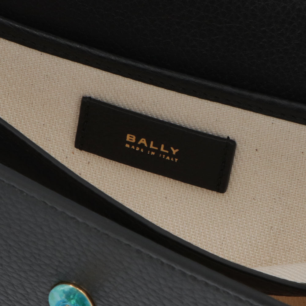 BALLY ショルダーバッグ ブラック レザー ロゴ ゴールド金具