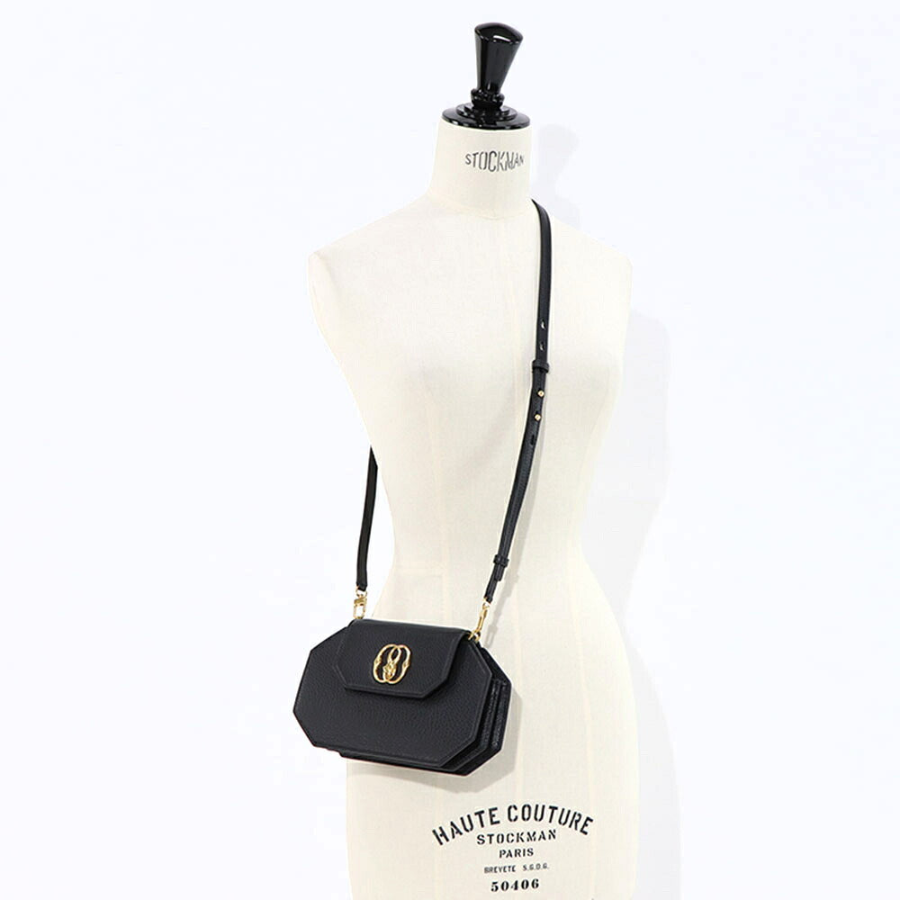 BALLY ショルダーバッグ ブラック レザー ロゴ ゴールド金具