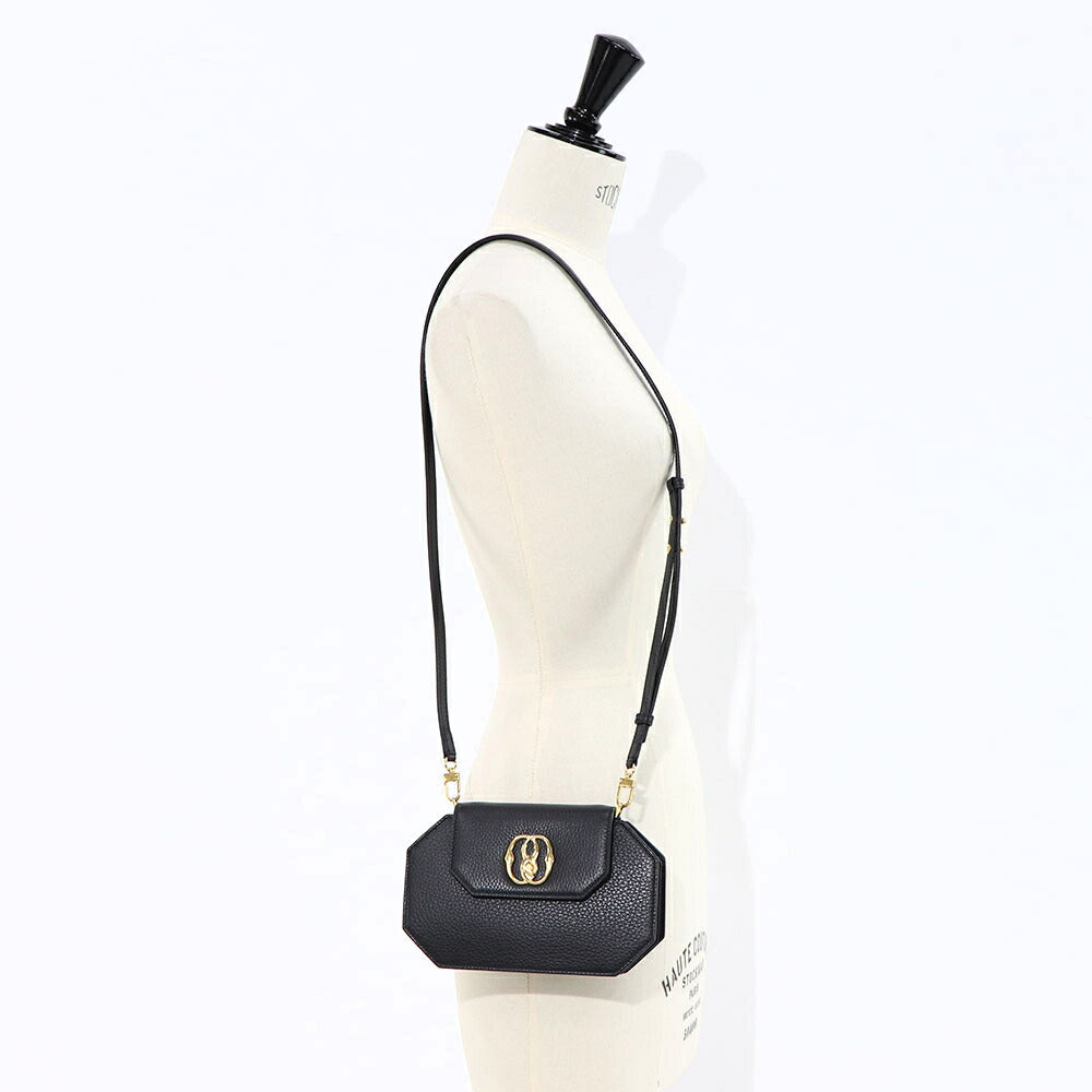 BALLY ショルダーバッグ ブラック レザー ロゴ ゴールド金具