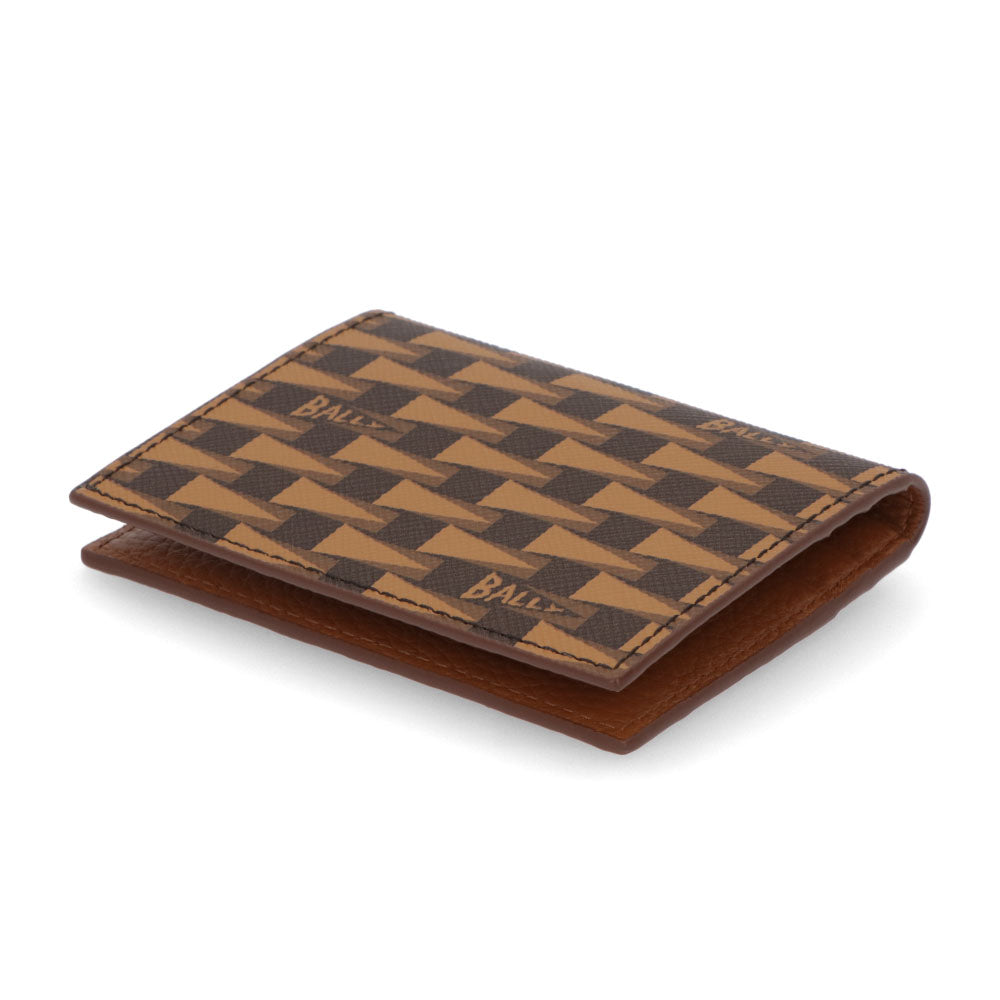 BALLY カードケース ブラウン レザー ペナントモチーフ