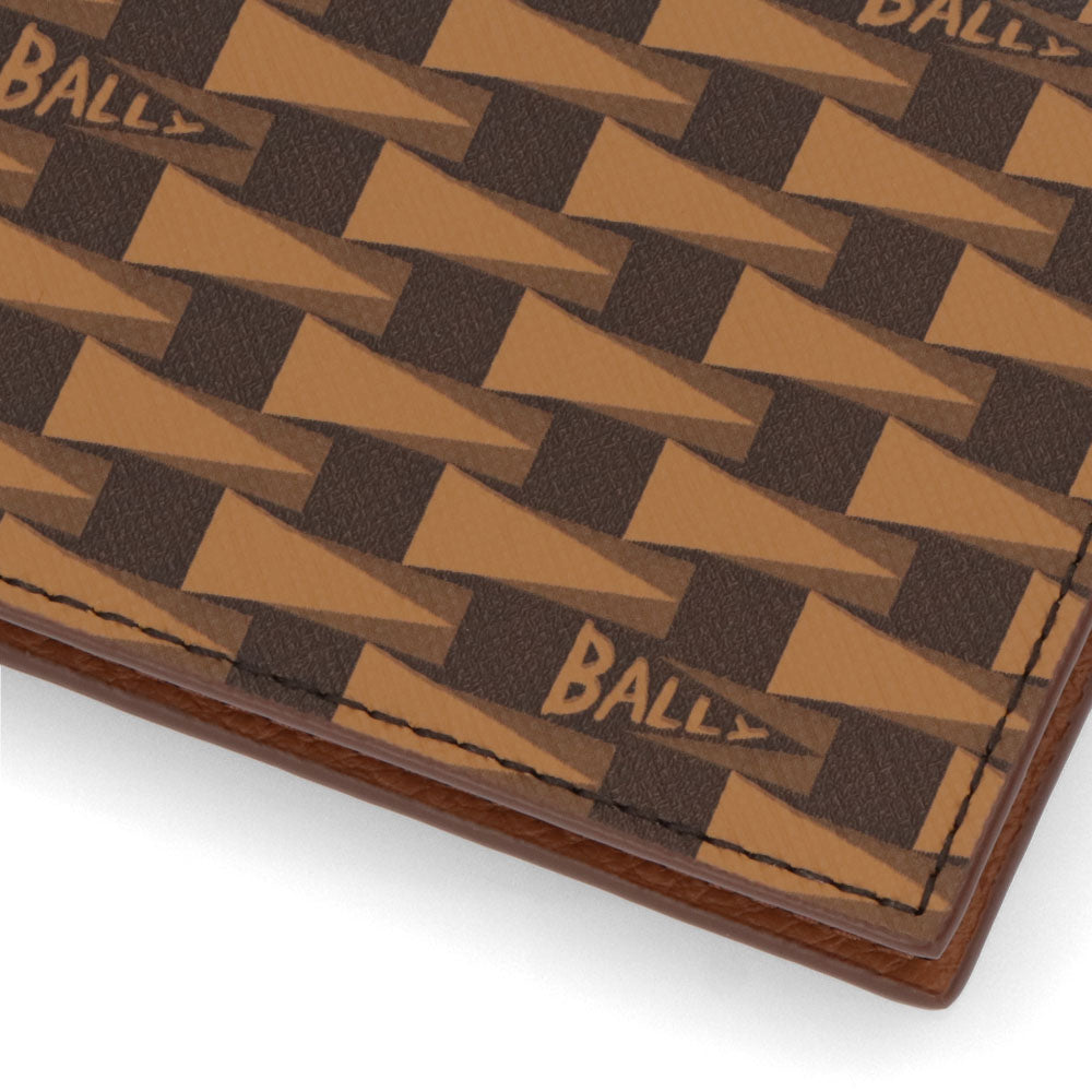 バリー BALLY 雑貨 カードケース ユニセックス ブラウン レザー メンズ レディース 定期入れ パスケース ペナントモチーフ ロゴ PNT_BUSINESS CC/I8D4O