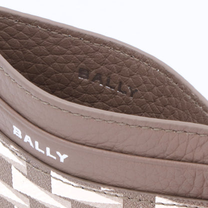 バリー BALLY 雑貨 カードケース レディース グレージュ レザー ロゴ ペナントモチーフ パスケース 定期入れ PNT_C CARD CASE/I8N0P