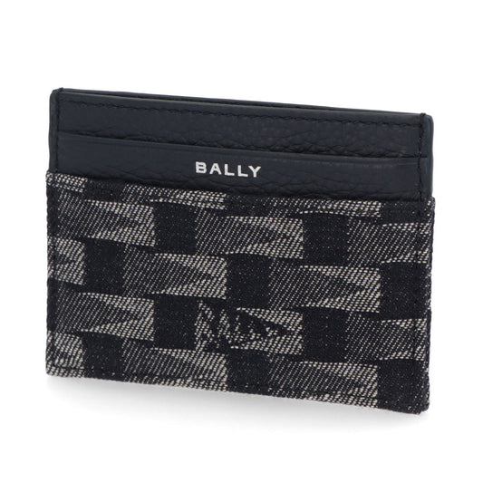 バリー BALLY 雑貨 カードケース・名刺入れ メンズ ネイビー レザー　デニム ロゴ ペナントモチーフ 定期入れ パスケース PNT_C CARD CASE/U507P