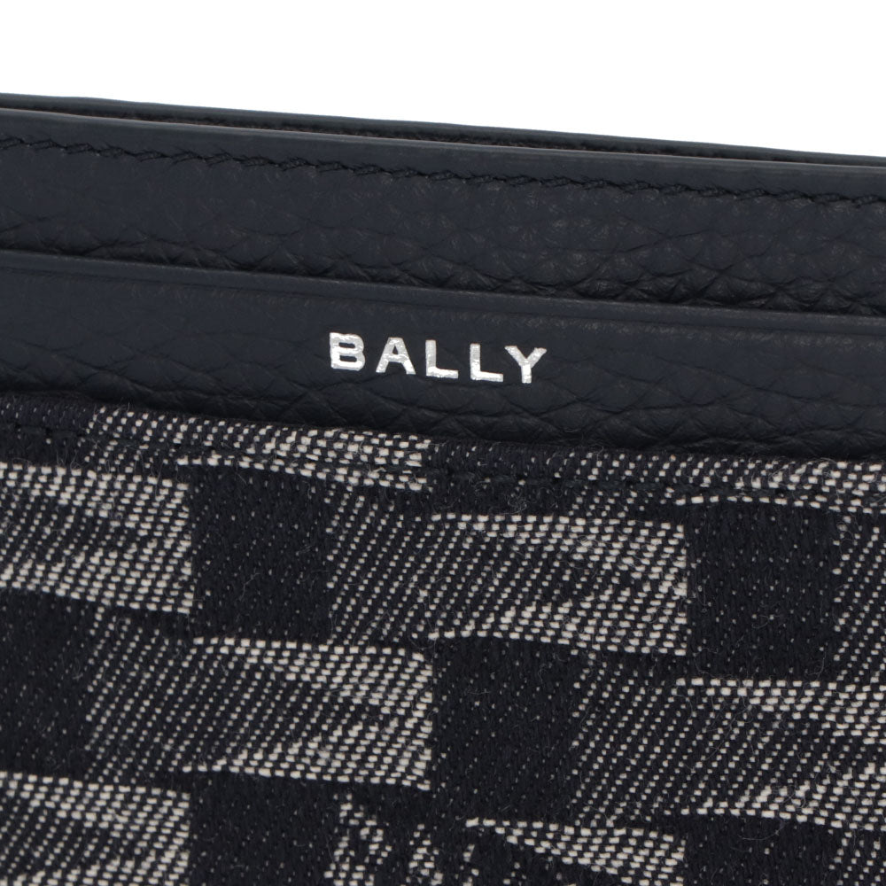 バリー BALLY 雑貨 カードケース・名刺入れ メンズ ネイビー レザー　デニム ロゴ ペナントモチーフ 定期入れ パスケース PNT_C CARD CASE/U507P