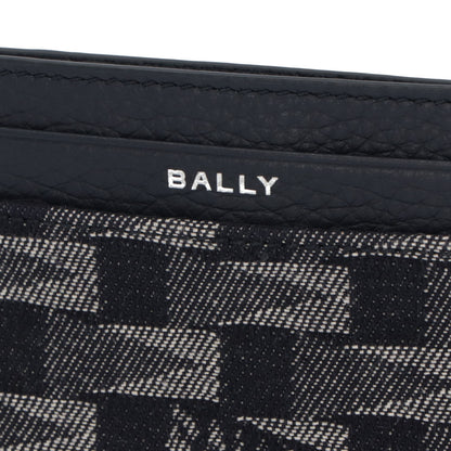 バリー BALLY 雑貨 カードケース・名刺入れ メンズ ネイビー レザー　デニム ロゴ ペナントモチーフ 定期入れ パスケース PNT_C CARD CASE/U507P