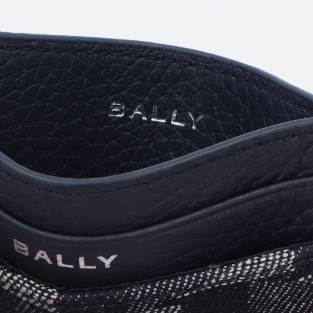 バリー BALLY 雑貨 カードケース・名刺入れ メンズ ネイビー レザー　デニム ロゴ ペナントモチーフ 定期入れ パスケース PNT_C CARD CASE/U507P