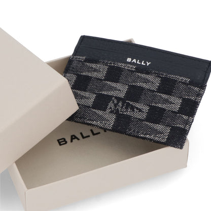 バリー BALLY 雑貨 カードケース・名刺入れ メンズ ネイビー レザー　デニム ロゴ ペナントモチーフ 定期入れ パスケース PNT_C CARD CASE/U507P