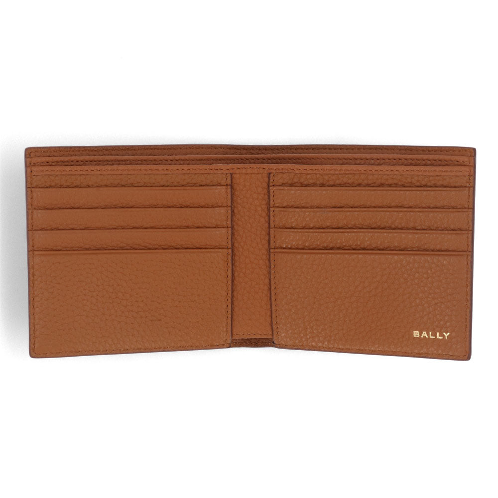 バリー BALLY 財布 二つ折り財布 メンズ ブラウン系 レザー ロゴ ペナントモチーフ ウォレット 総柄 小銭入れなし PNT_BIFOLD 8CC/I8D4O