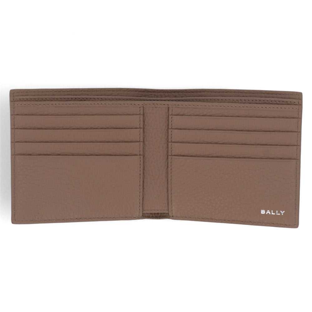 バリー BALLY 財布 二つ折り財布 メンズ グレージュ レザー ロゴ ペナントモチーフ ウォレット 総柄 小銭入れなし PNT_BIFOLD 8CC/I8N0P