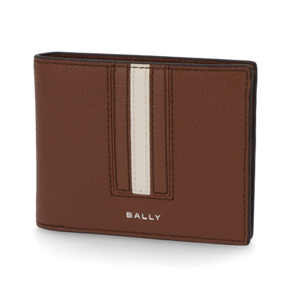 バリー BALLY 財布 二つ折り財布 メンズ 761765998316 ブラウン レザー ロゴ シンプル ストライプデザイン 小銭入れなし RBN_BIFOLD 6CC