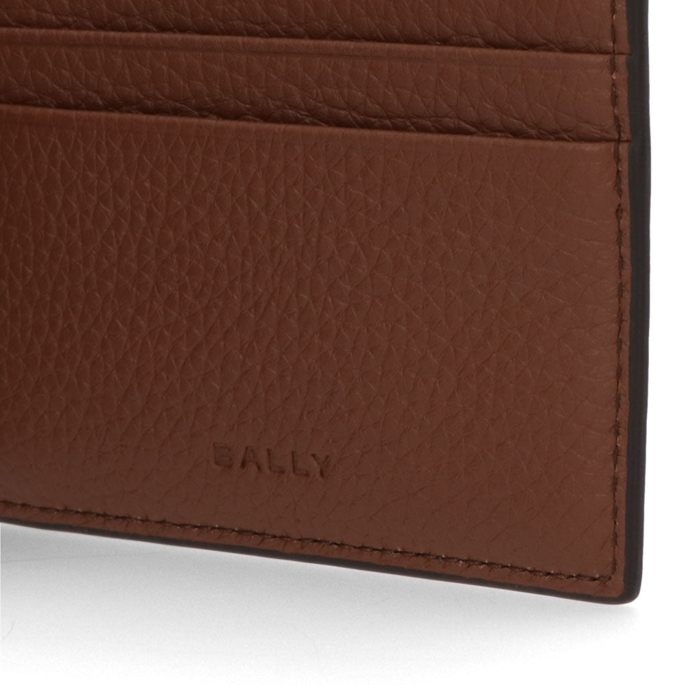 バリー BALLY 財布 二つ折り財布 メンズ 761765998316 ブラウン レザー ロゴ シンプル ストライプデザイン 小銭入れなし RBN_BIFOLD 6CC