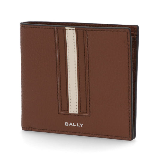 バリー BALLY 財布 二つ折り財布 メンズ 761765997789 ブラウン レザー ロゴ シンプル ストライプデザイン 小銭入れなし RBN_BIFOLD 8CC