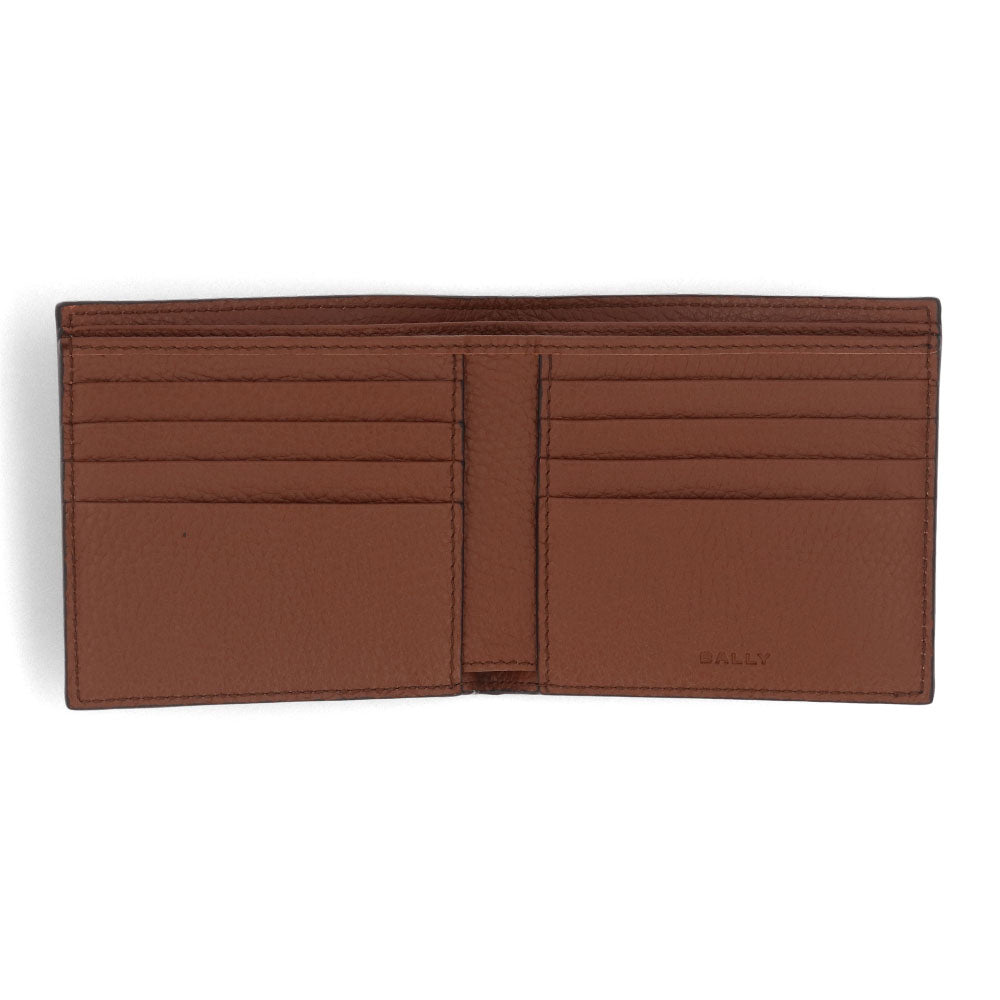 バリー BALLY 財布 二つ折り財布 メンズ 761765997789 ブラウン レザー ロゴ シンプル ストライプデザイン 小銭入れなし RBN_BIFOLD 8CC