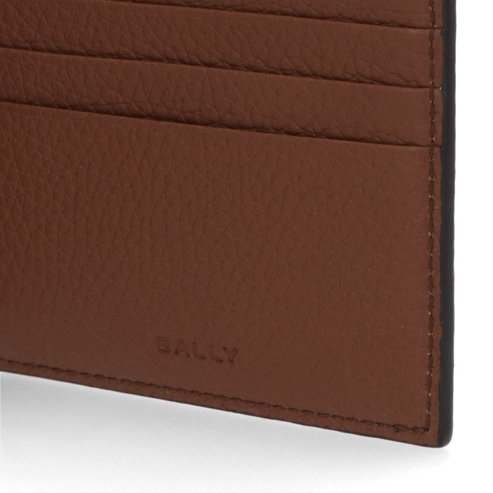 バリー BALLY 財布 二つ折り財布 メンズ 761765997789 ブラウン レザー ロゴ シンプル ストライプデザイン 小銭入れなし RBN_BIFOLD 8CC