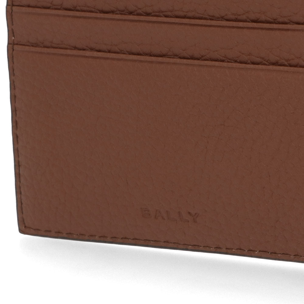 バリー BALLY 財布 二つ折り財布 メンズ 761346612296 ブラウン ネイビー レザー ロゴ シンプル ストライプデザイン 小銭入れなし RBN_BIFOLD ID N