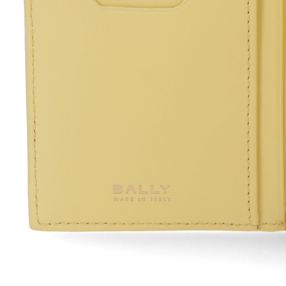バリー BALLY 財布 三つ折り財布 レディース WLO05H VT383 イエロー ブラック レザー 型押しレザー ゴールド金具 ロゴ 小銭入れ付き TILT COMPACT W