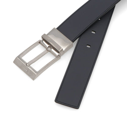 BALLY ベルト ネイビー×ブラック レザー リバーシブル