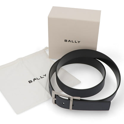 BALLY ベルト ネイビー×ブラック レザー リバーシブル