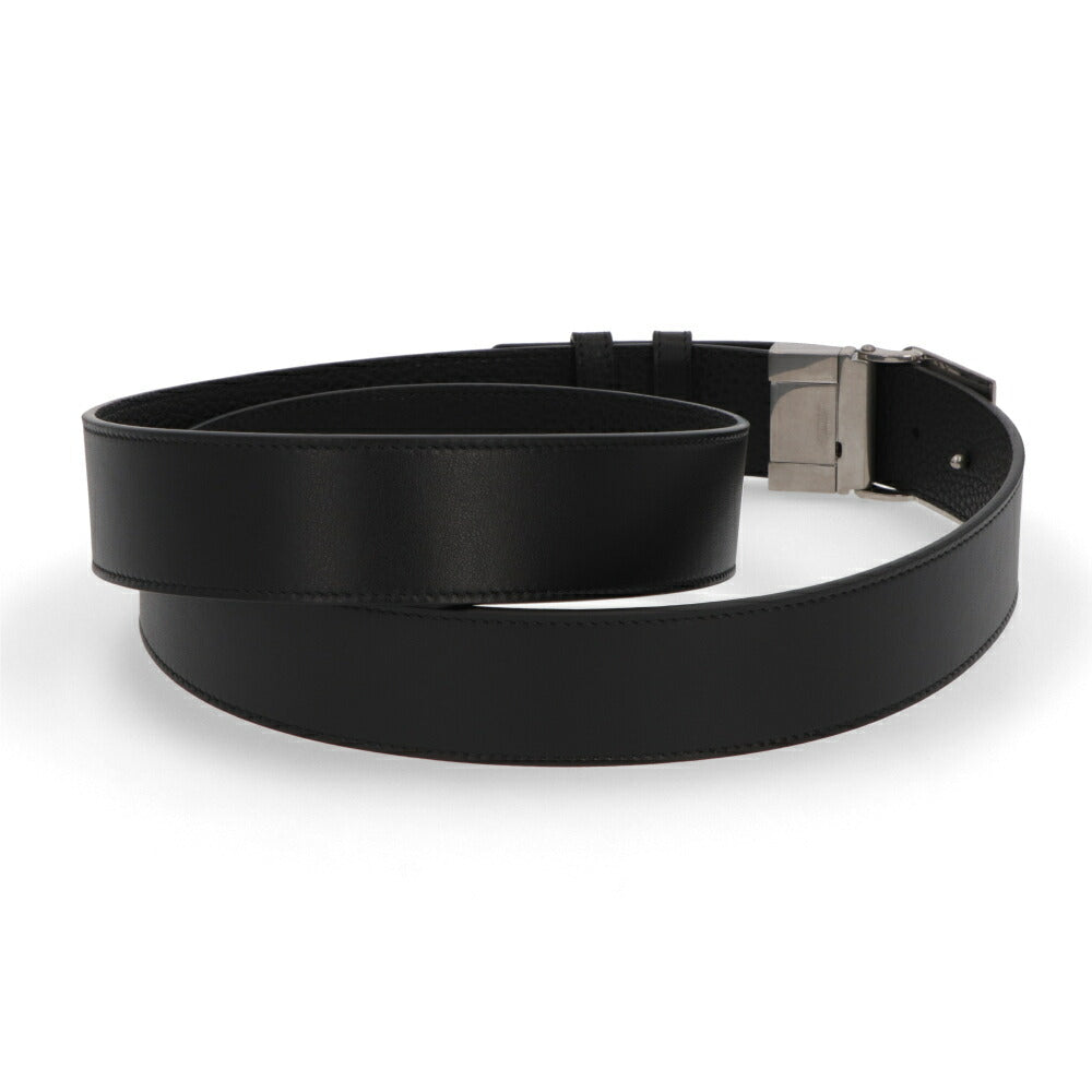 BALLY ベルト ブラック レザー シルバー金具 リバーシブル