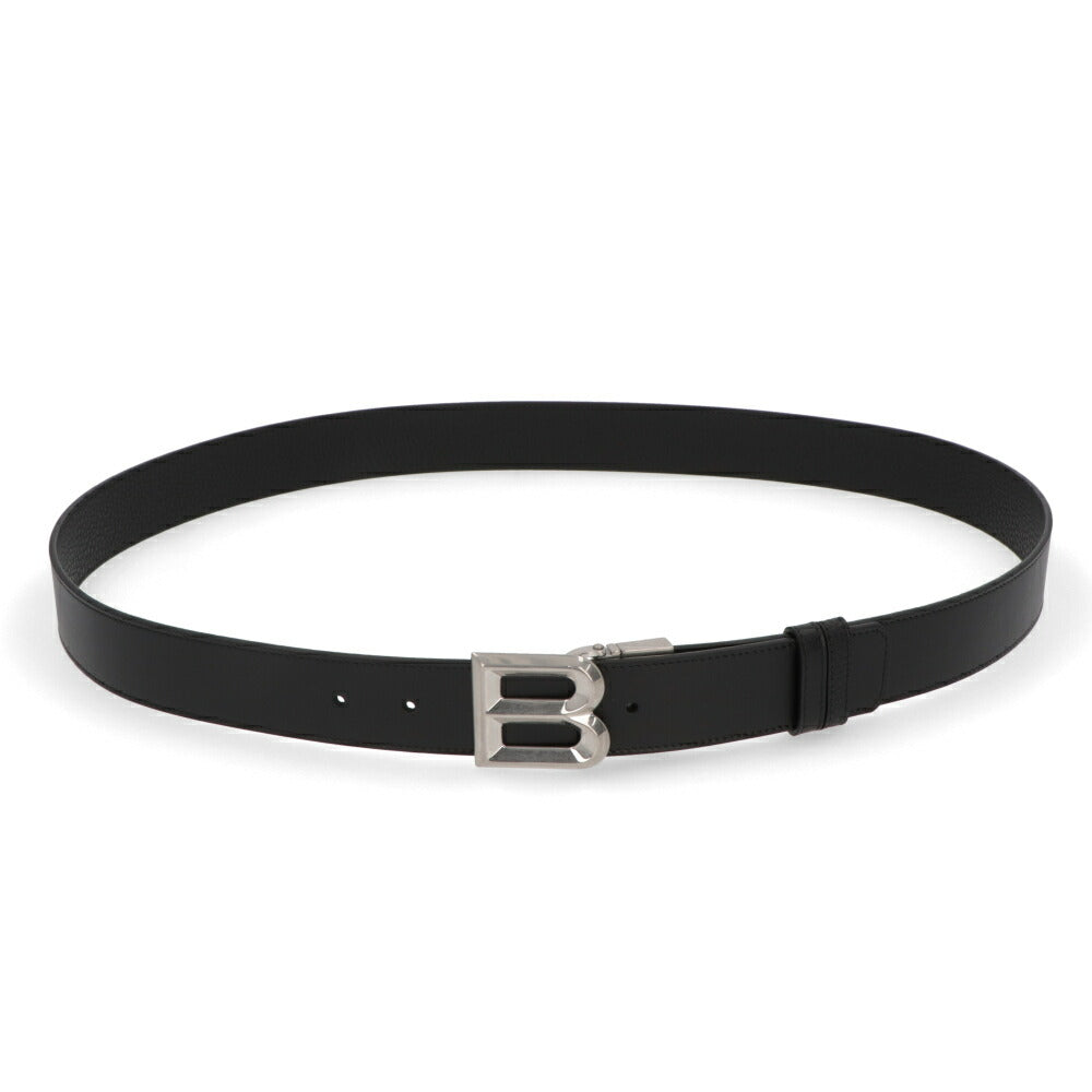 BALLY ベルト ブラック レザー シルバー金具 リバーシブル