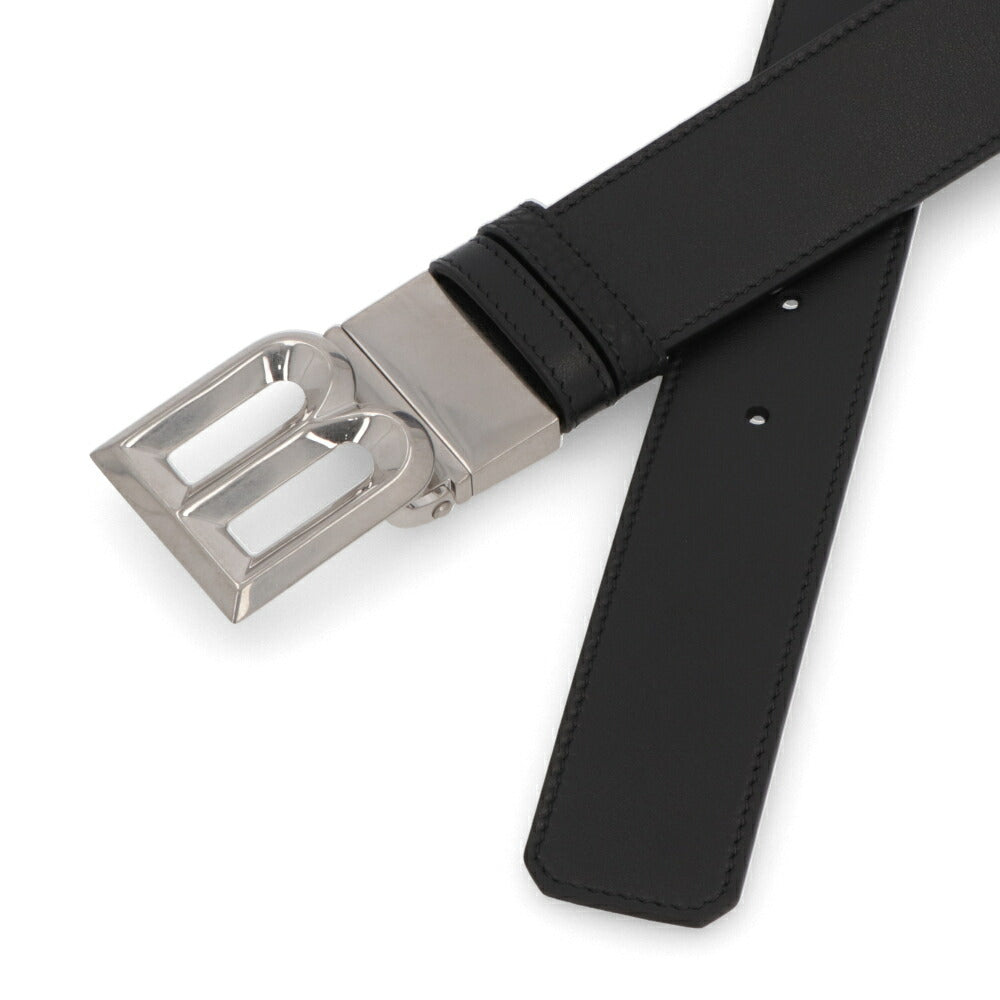 BALLY ベルト ブラック レザー シルバー金具 リバーシブル