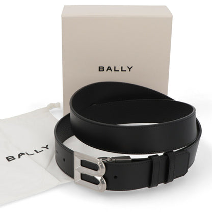 BALLY ベルト ブラック レザー シルバー金具 リバーシブル