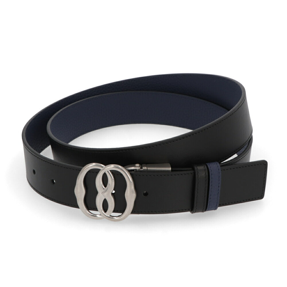 BALLY ベルト ブラック×パープル レザー ロゴ エンブレム