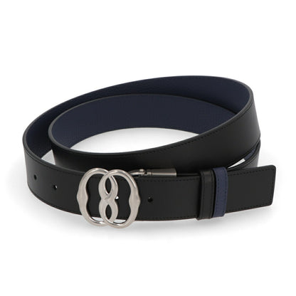 BALLY ベルト ブラック×パープル レザー ロゴ エンブレム