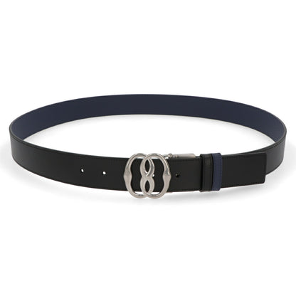 BALLY ベルト ブラック×パープル レザー ロゴ エンブレム